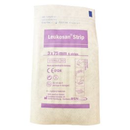 Leukosan Strip - Seb Összehúzó Tapasz 3x75mm, vágott sebek sebészeti ragasztása